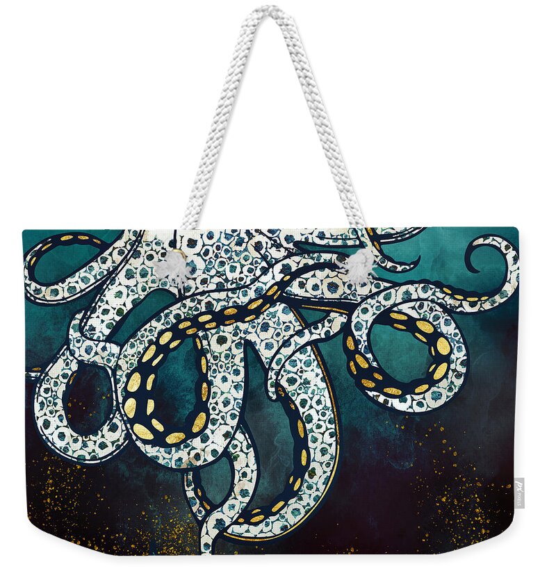 Octopus Weekender Tote Bag featuring the digital art Underwater Dream VII by Spacefrog Designs
