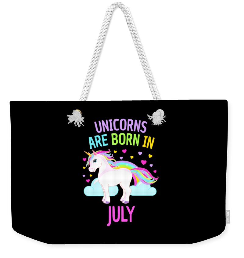 Unicorns are Born in July Cute Unicorn Rainbow Weekender Tote Bag by Grace  Collett - Fine Art America
