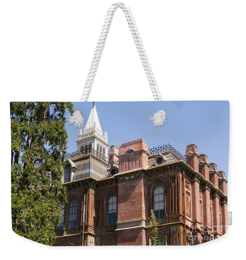 Wingsdomain Weekender Tote Bag featuring the photograph University of California Berkeley Historic South Hall School of Information DSC6932 by Wingsdomain Art and Photography
