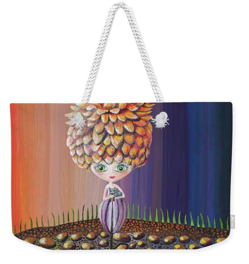 Popsurrealism Weekender Tote Bag featuring the painting Unplucked by Mindy Huntress