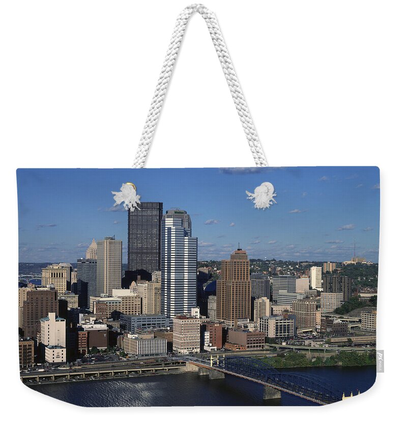 Outdoors Weekender Tote Bag featuring the photograph Usa, Pennsylvania, Pittsburgh, Skyline by Vladimir Pcholkin