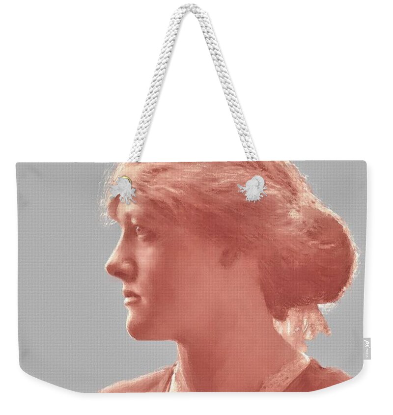 Portrait Weekender Tote Bag featuring the digital art Valentine in Sanguine by Diane Chandler
