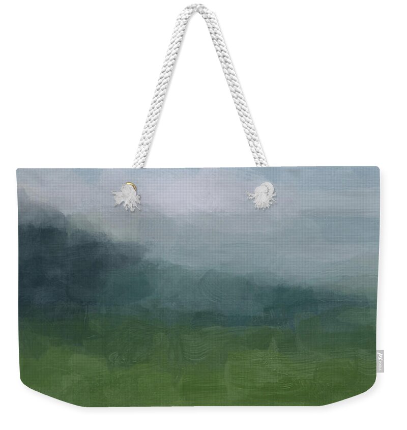 Gray Weekender Tote Bag featuring the painting Valley Living by Rachel Elise