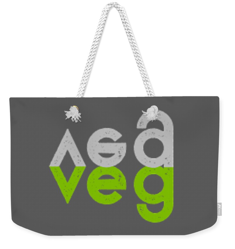  Weekender Tote Bag featuring the drawing VEG left to right - green and gray by Charlie Szoradi