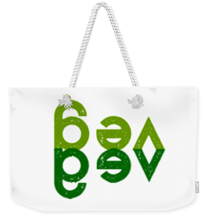  Weekender Tote Bag featuring the drawing VEG right to left - two greens by Charlie Szoradi