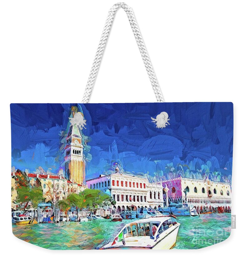  Weekender Tote Bag featuring the photograph Venezia Azzurro by Jack Torcello
