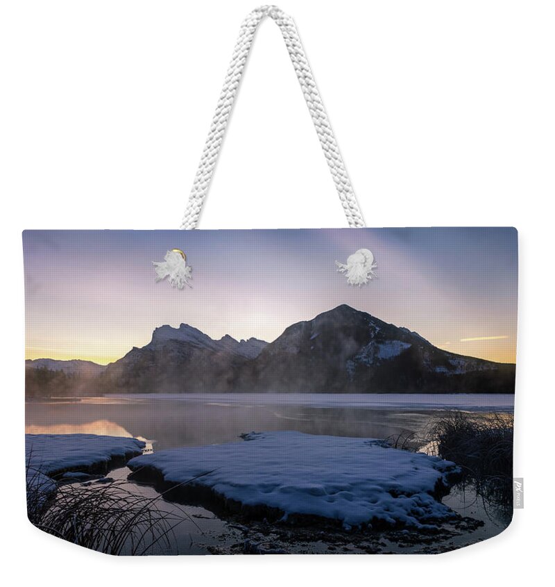 Alberta Weekender Tote Bag featuring the photograph Vermillion Morning 2 by Thomas Nay