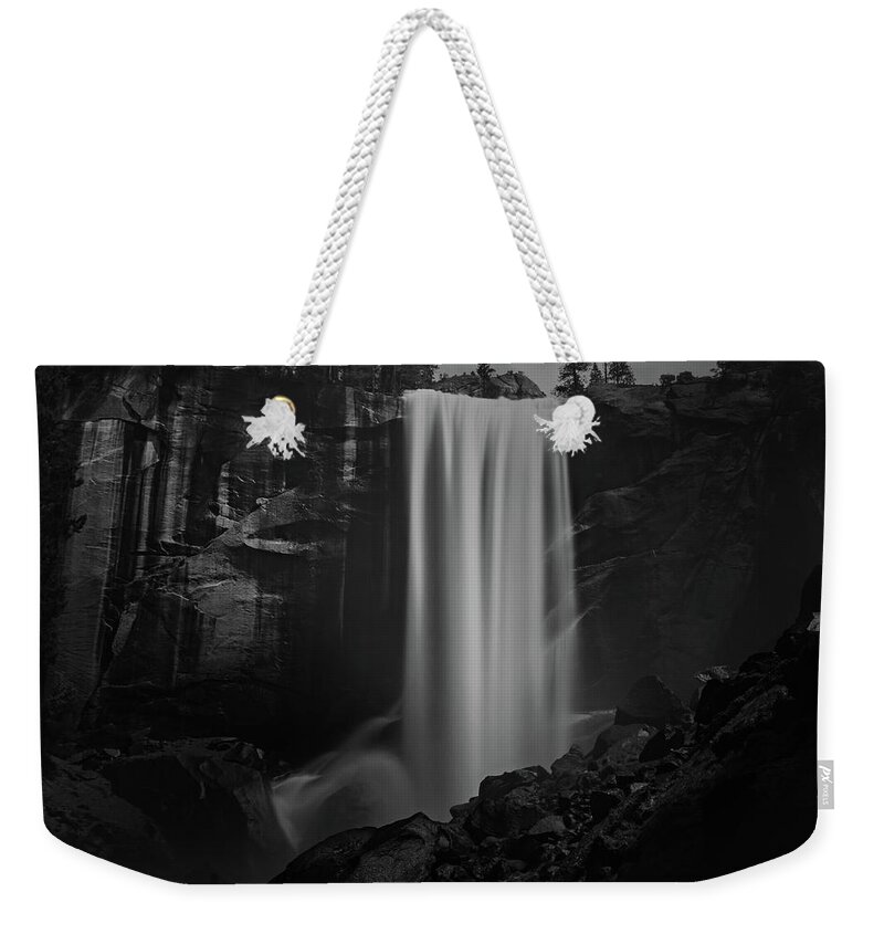 Black And White Weekender Tote Bag featuring the photograph Vernal Falls, Yosemite National Park, California by Julieta Belmont