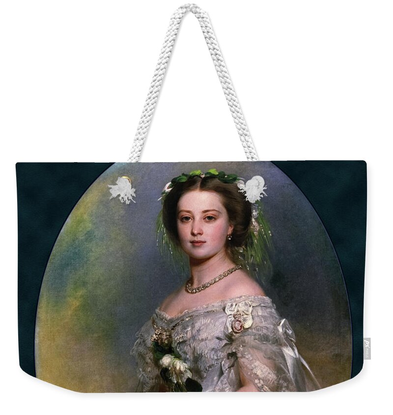 Victoria Princess Royal Weekender Tote Bag featuring the digital art Victoria Princess Royal by Franz Xaver Winterhalter by Rolando Burbon
