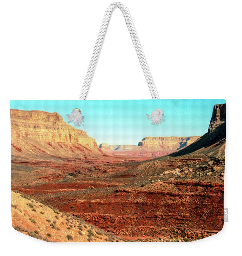 Desert Weekender Tote Bag featuring the photograph View from the Hilltop by Kathy McClure