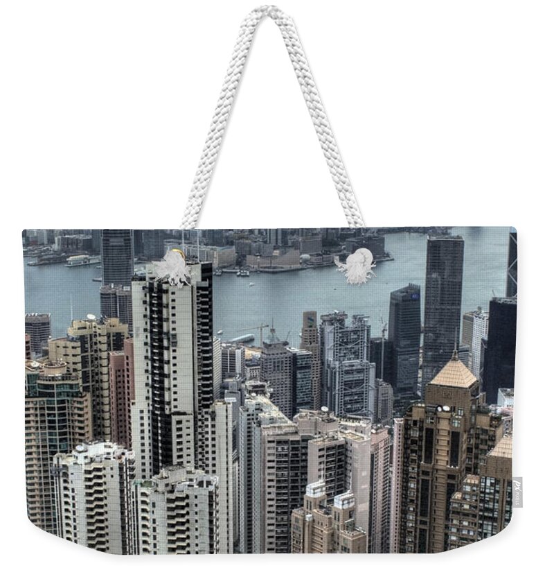 Tranquility Weekender Tote Bag featuring the photograph View From Victoria Peak In Hong Kong by Pola Damonte Via Getty Images