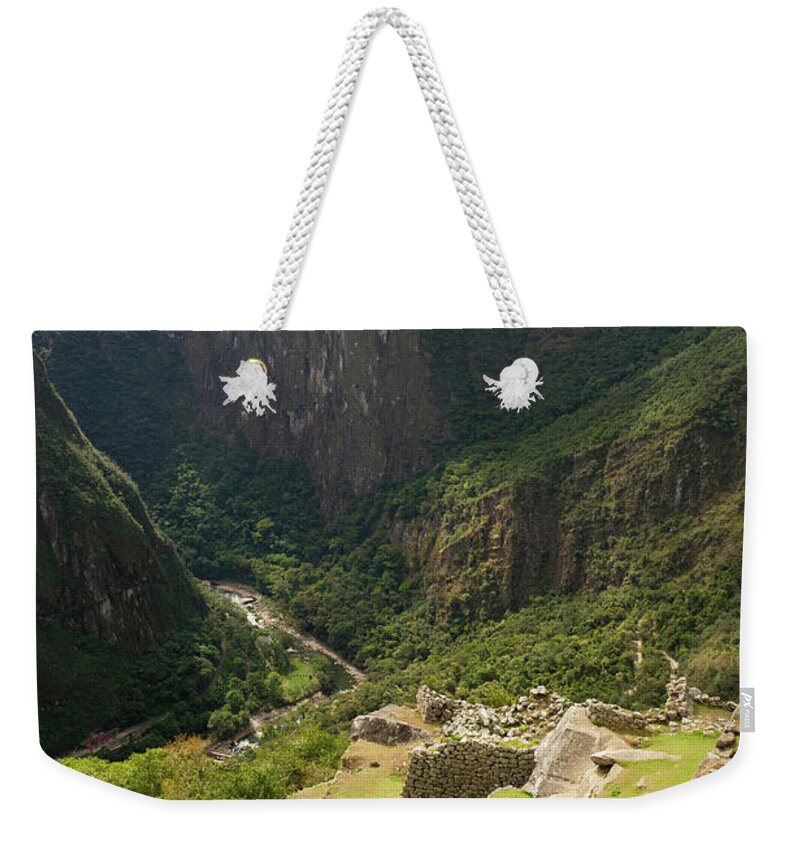 Tranquility Weekender Tote Bag featuring the photograph View To Valley, Early Morning Mist At by Cultura Exclusive/karen Fox
