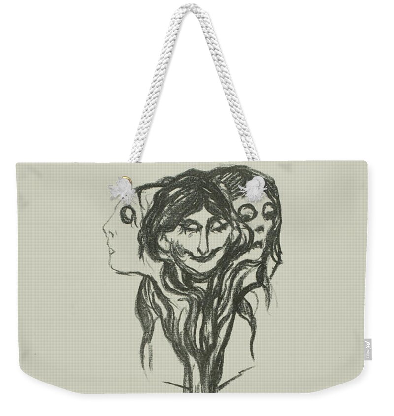 19th Century Art Weekender Tote Bag featuring the relief Vignette - Amaryllis by Edvard Munch
