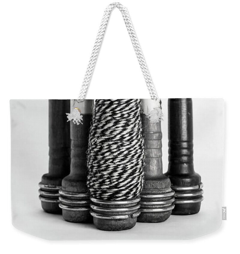 Vintage Weekender Tote Bag featuring the photograph Vintage Bobbins by Holly Ross