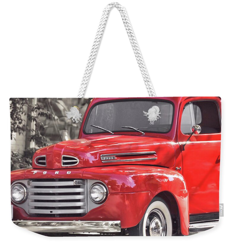 1949 Weekender Tote Bag featuring the photograph Vintage Ford by JAMART Photography