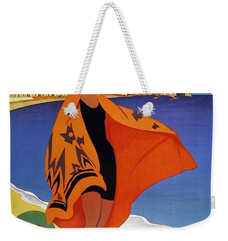 Vintage poster - La Plage de Calvi, La Corse, France Weekender Tote Bag