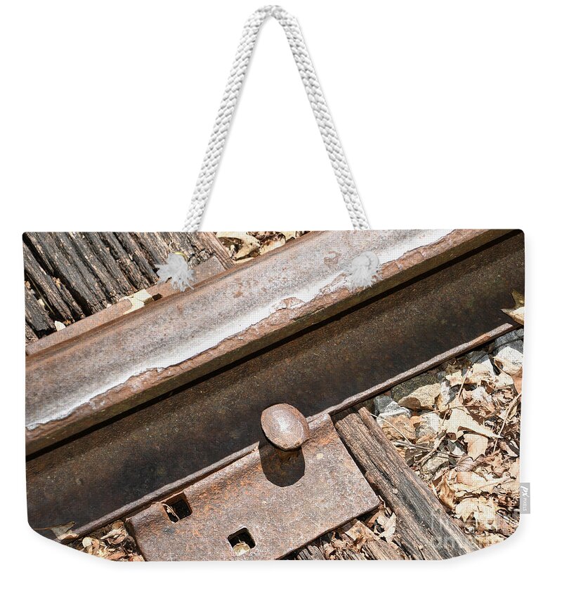 Railroad Weekender Tote Bag featuring the photograph Vintage Railroad Track 4 by Phil Perkins