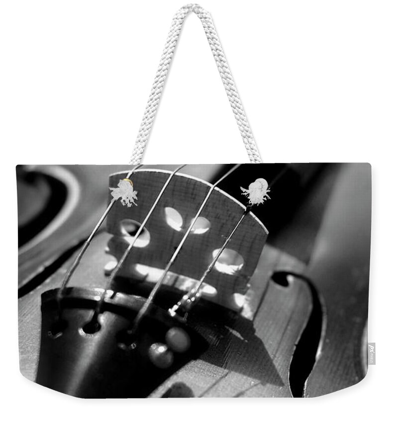 Music Weekender Tote Bag featuring the photograph Violin by Danielle Donders