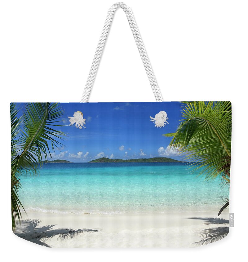 Water's Edge Weekender Tote Bag featuring the photograph Virgin Islands Beach by Cdwheatley