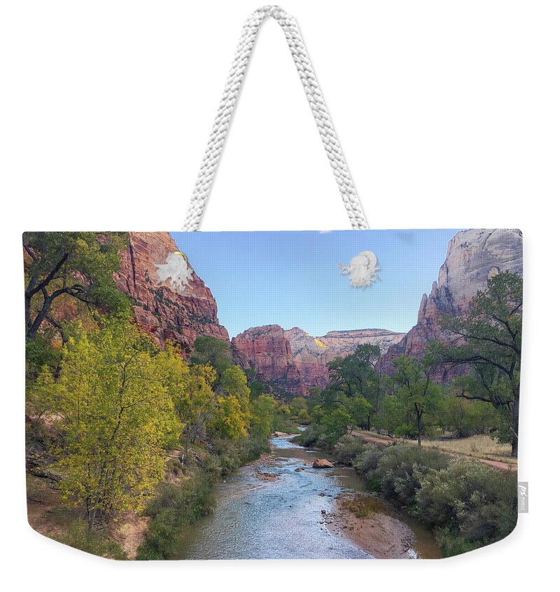 Zion Weekender Tote Bag featuring the photograph Virgin River - Zion National Park by John Black