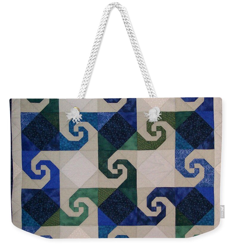 Quilt Weekender Tote Bag featuring the tapestry - textile Virginia Reel by Pam Geisel