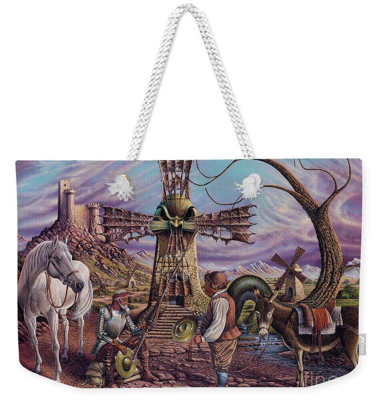 Spaniard Weekender Tote Bag featuring the painting Visiones de Don Quijote by Ricardo Chavez-Mendez