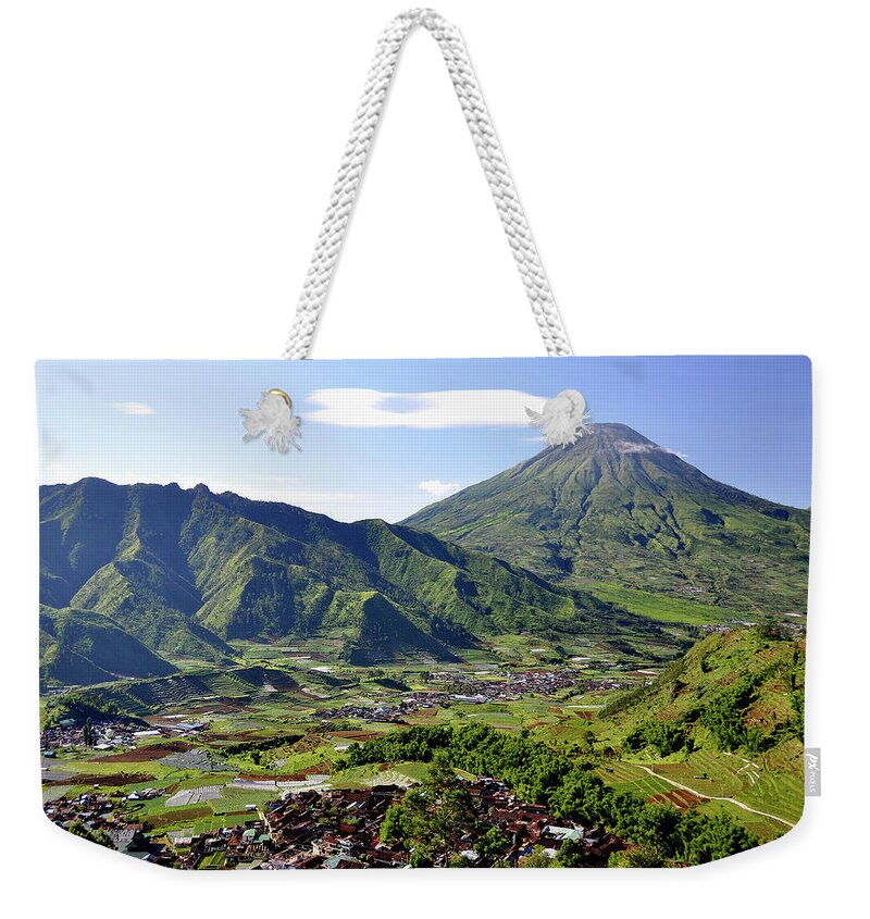Scenics Weekender Tote Bag featuring the photograph Volcano Near Dieng Plateau by Jens U. Hamburg