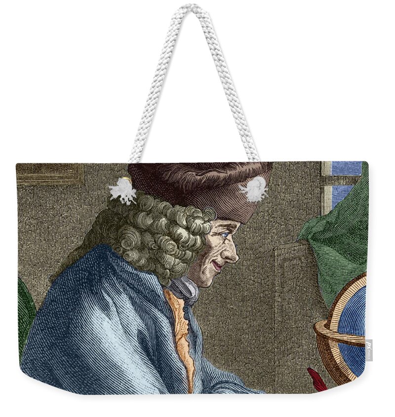 Voltaire In His Office In Vernay Weekender Tote Bag featuring the painting Voltaire in his office in Vernay by French School