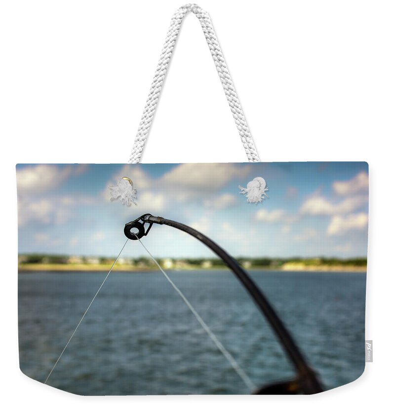Atlantic Ocean Weekender Tote Bag featuring the photograph Waiting On A Bite by Greg and Chrystal Mimbs