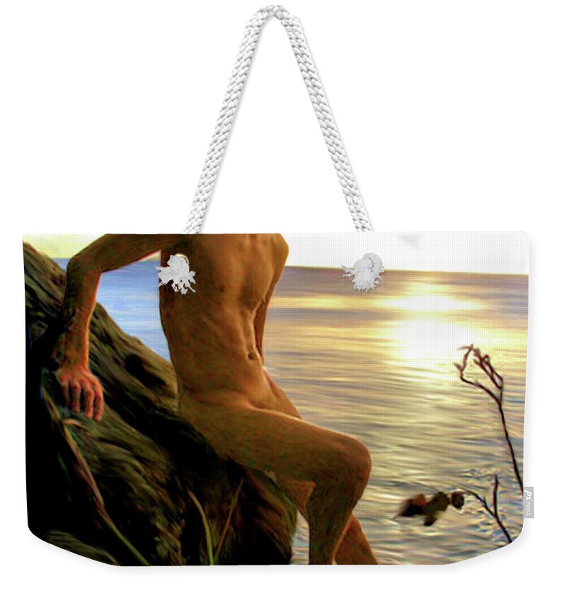 Waiting On Ithaka Weekender Tote Bag featuring the painting Waiting on Ithaka by Troy Caperton