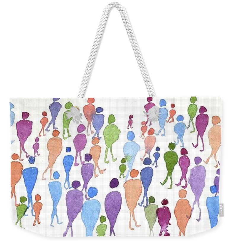  Weekender Tote Bag featuring the painting Walk With The Knowledge That You Are Never Alone by Barrie Stark