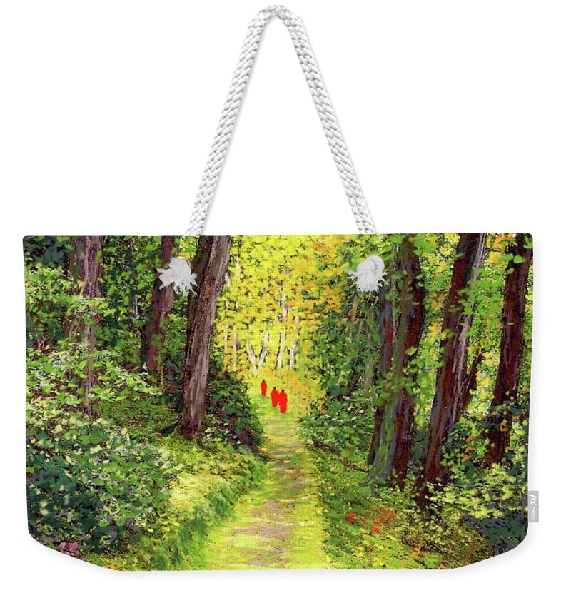 Meditation Weekender Tote Bag featuring the painting Walking Meditation by Jane Small