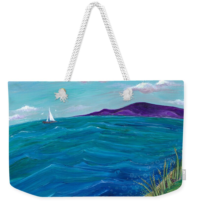 Seascape Painting Weekender Tote Bag featuring the painting Wanderlust by Tanielle Childers