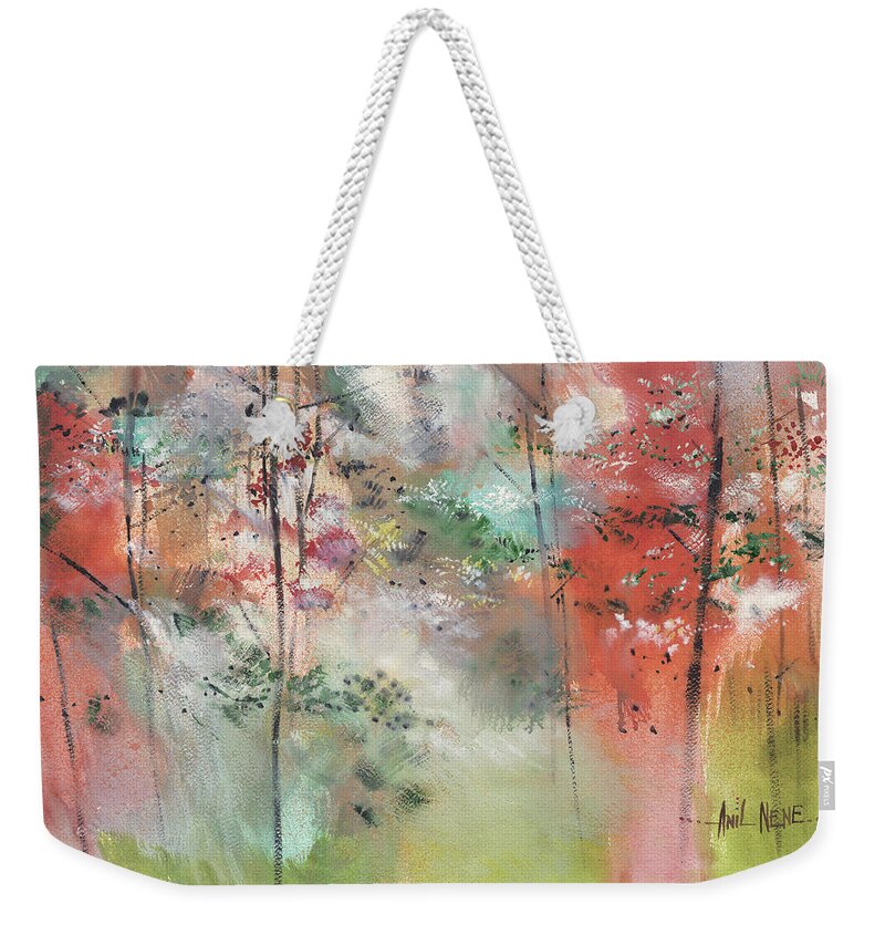 Nature Weekender Tote Bag featuring the painting Warm Regards by Anil Nene