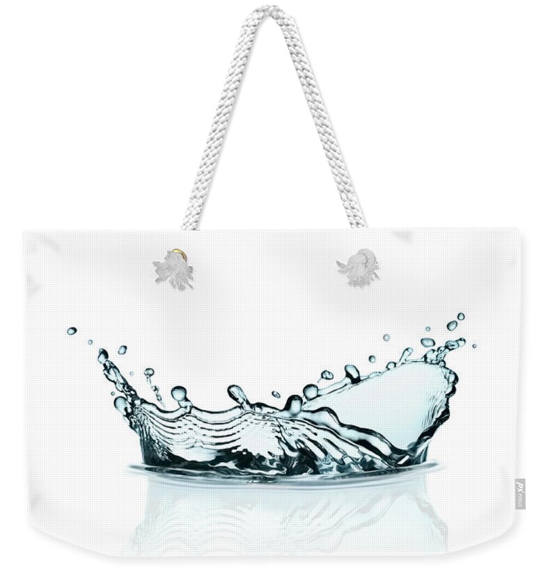 White Background Weekender Tote Bag featuring the photograph Water Splash by Kedsanee