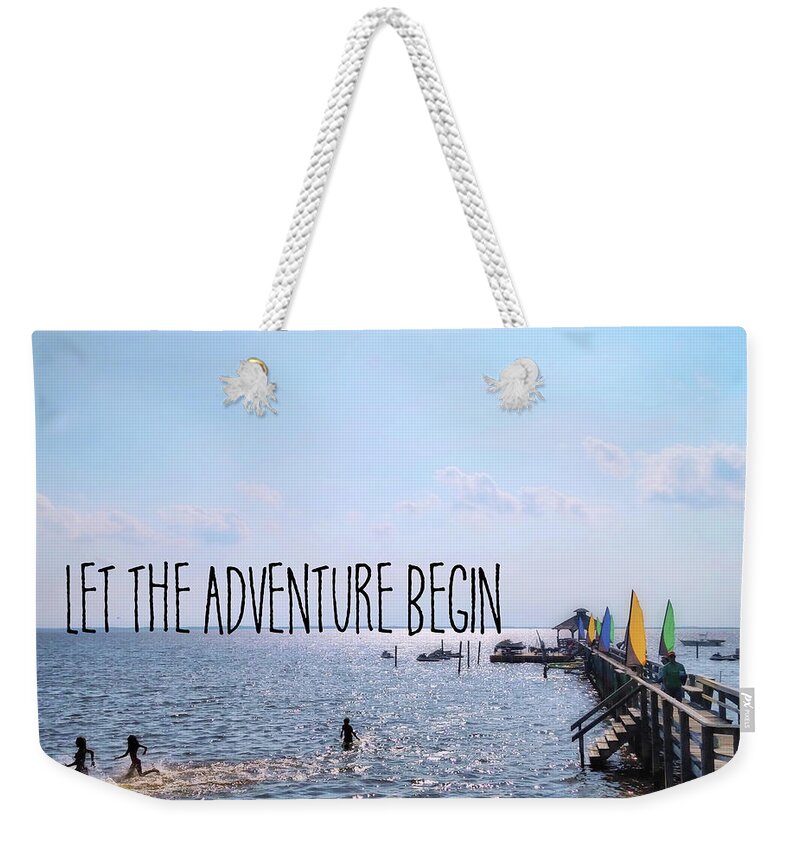 Adventure Weekender Tote Bag featuring the photograph WATER SPORTS quote by JAMART Photography