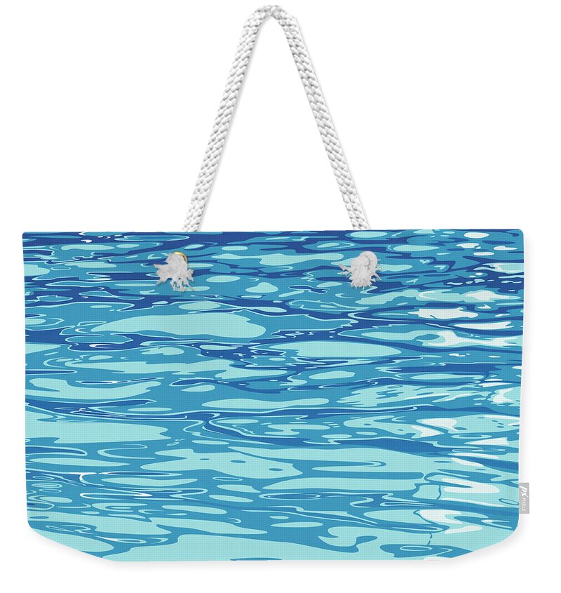 Swimming Pool Weekender Tote Bag featuring the digital art Water Surface Vector Painting Background by Nedea