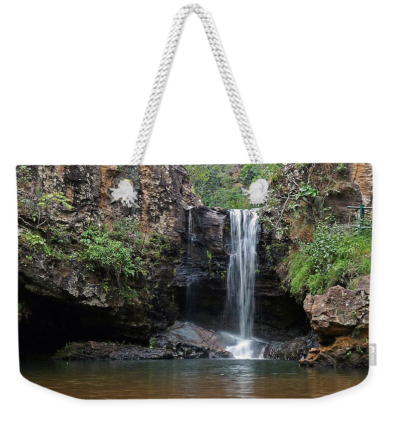 Scenics Weekender Tote Bag featuring the photograph Waterfall - Bee Fall by Mayur Kotlikar