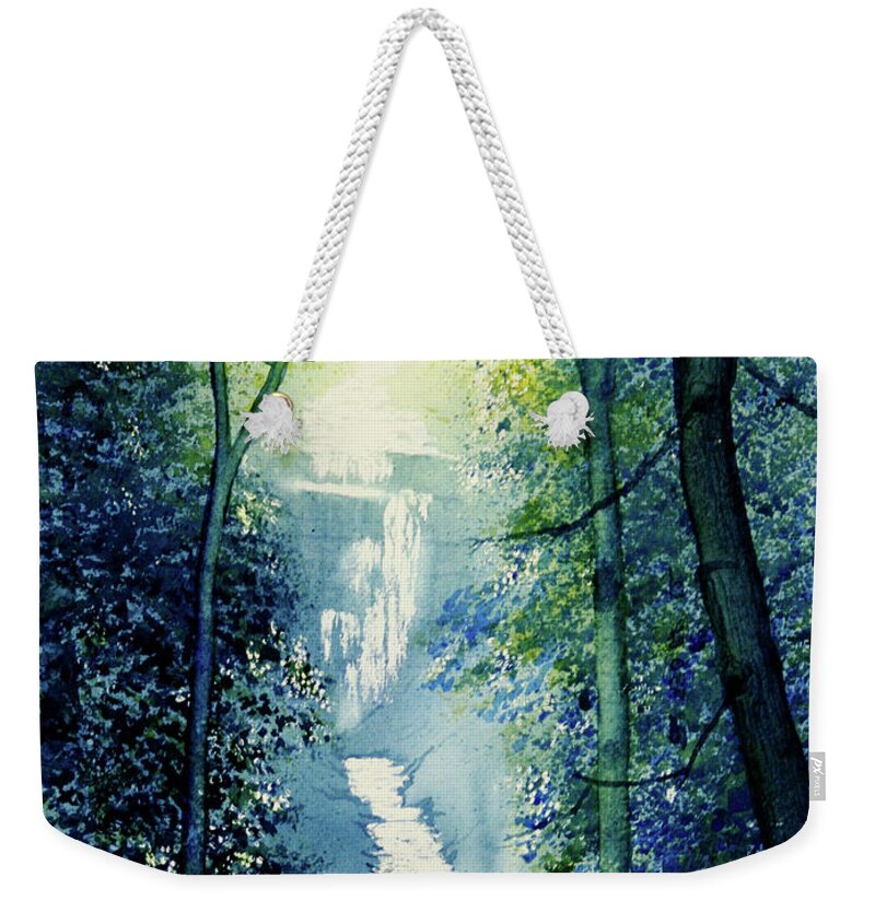 Watercolour Weekender Tote Bag featuring the painting Waterfall by Glenn Marshall