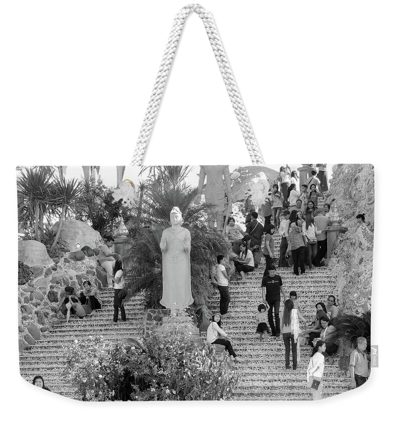 People Weekender Tote Bag featuring the photograph Waterfall of people by Jeremy Holton