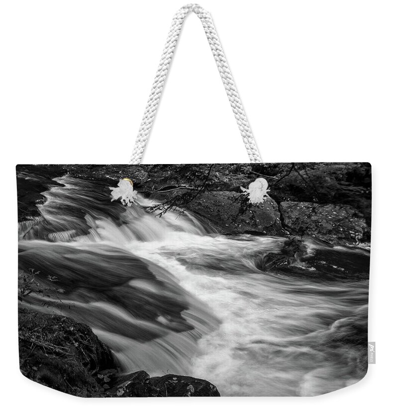 Black And White Weekender Tote Bag featuring the photograph Waterfalls at Ricketts Glenn by Louis Dallara