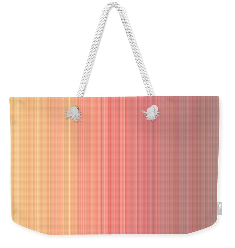 Stripes Weekender Tote Bag featuring the digital art Sunrise Stripes in Pink Yellow by Itsonlythemoon