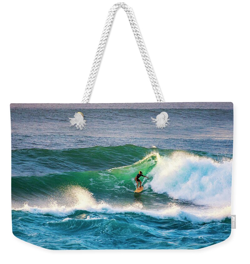 Surf Weekender Tote Bag featuring the photograph Wave Rider by Anthony Jones