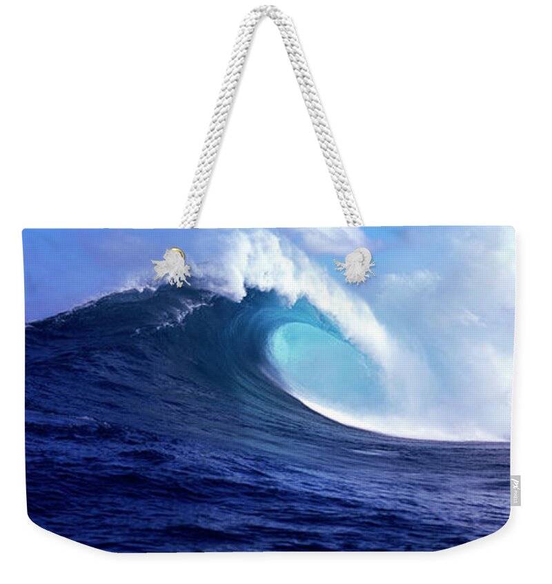 Photography Weekender Tote Bag featuring the photograph Waves Splashing In The Sea, Maui by Panoramic Images