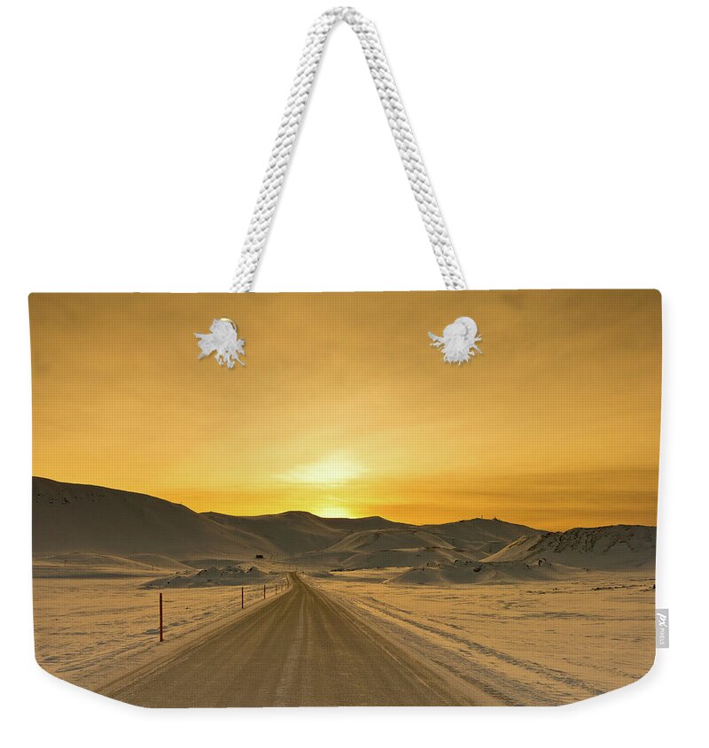 Scenics Weekender Tote Bag featuring the photograph Way To Snowy Mountains by Gulli Vals