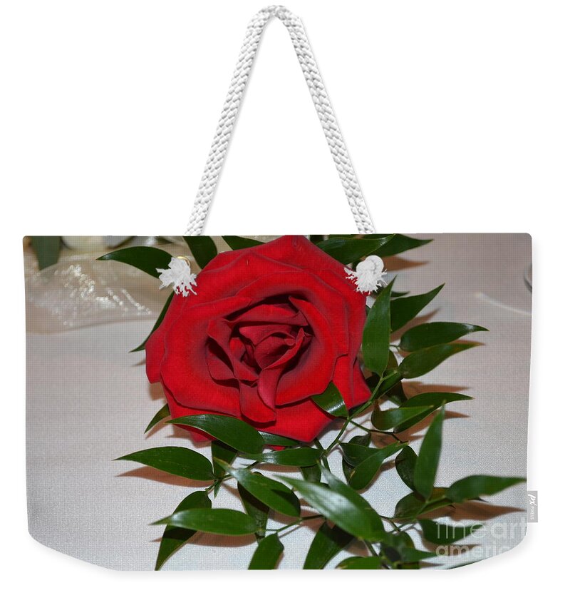 Wedding Rose Weekender Tote Bag featuring the photograph Wedding Rose by Barbra Telfer