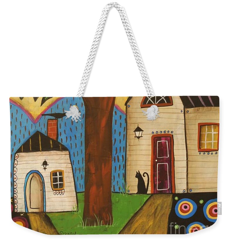 Houses Painting Weekender Tote Bag featuring the painting Welcome Spring by Karla Gerard