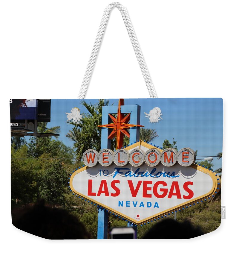 Welcome Weekender Tote Bag featuring the photograph Welcome to Las Vegas by Laura Smith