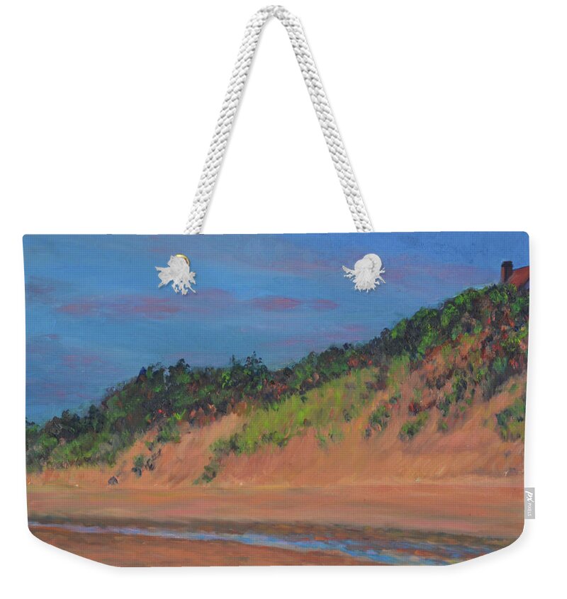 Wellfleet Weekender Tote Bag featuring the painting Wellfleet Beach by Beth Riso