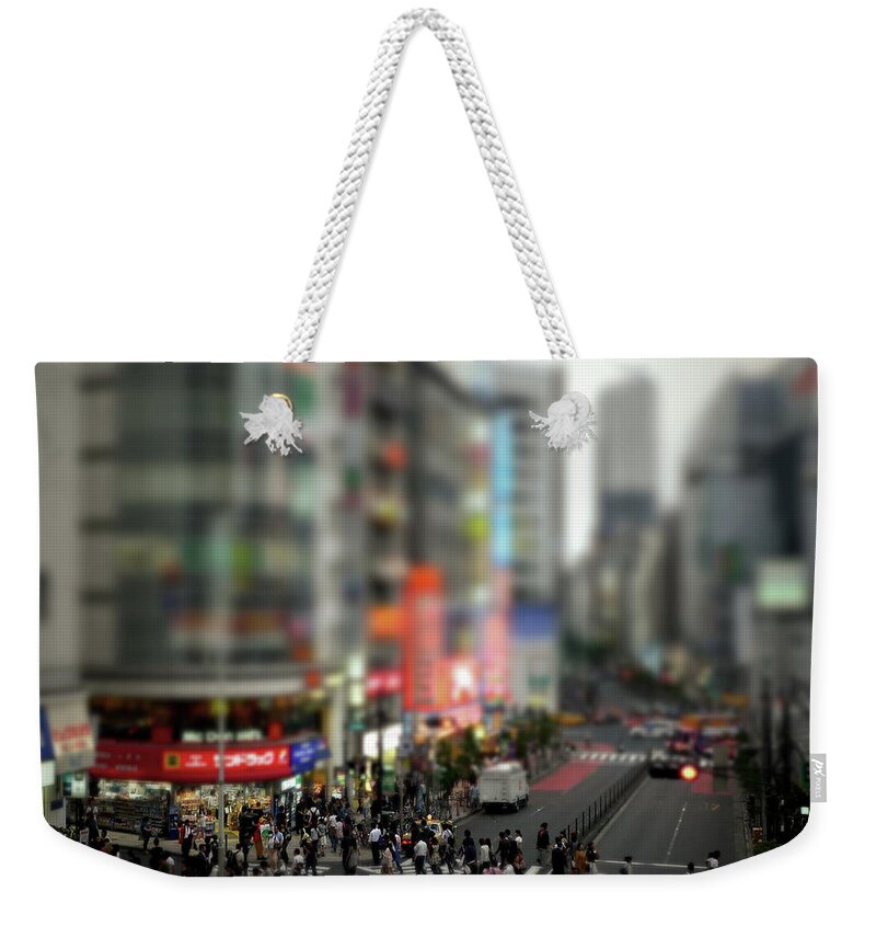 Pedestrian Weekender Tote Bag featuring the photograph West Side Of Shinjuku Station, Tokyo by Takahiro Yamamoto